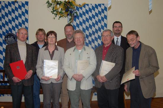 Mitgliederversammlung 2007: Erich Schindler, Josef Schneider, Elisabeth Lütkenhaus, Werner Kral, Karl-Heinz König, Alfred Schlachtmeier, Christian Tauer, Paul Lütkenhaus